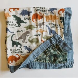 Dinosaurs "Be Strong and Courageous" Double Sided Blanket, 47" x 47"